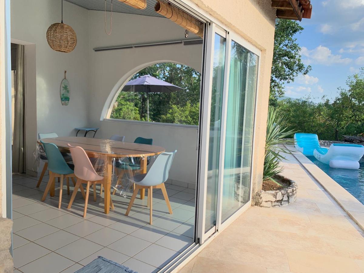 Villa de 100m2 avec grande piscine privée Saint Alban Auriolles Extérieur photo